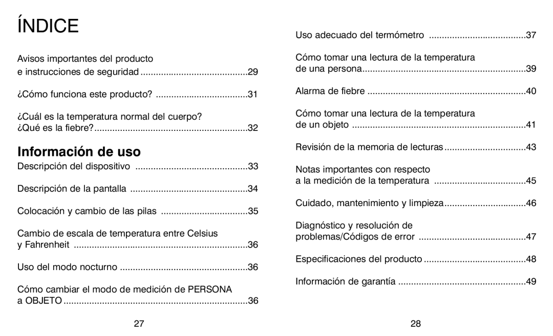 HoMedics TI-150 warranty Información de uso 