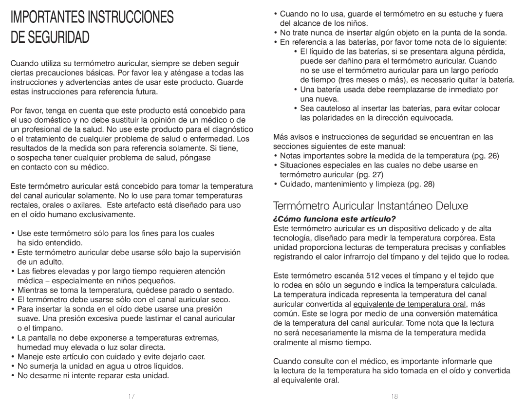 HoMedics TT-200, TT-201 warranty Importantes Instrucciones DE Seguridad, ¿Cómo funciona este artículo? 