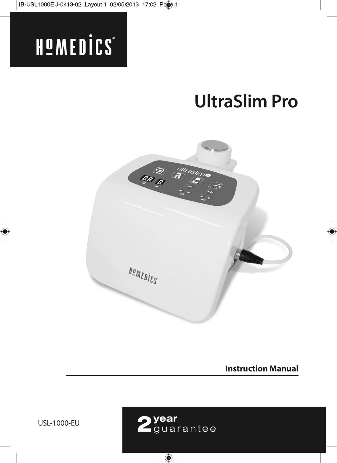 HoMedics USL-1000-EU instruction manual UltraSlim Pro 