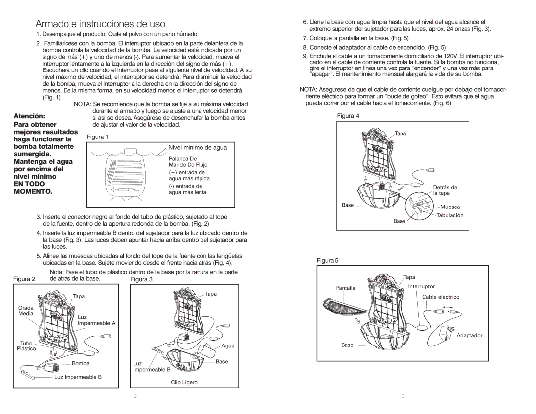 HoMedics WFL-FLOR Armado e instrucciones de uso, Desempaque el producto. Quite el polvo con un paño húmedo 