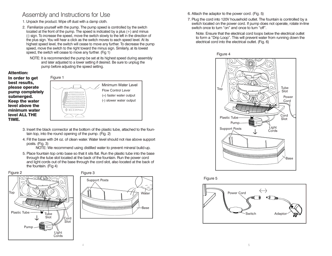 HoMedics WFL-GRE instruction manual Assembly and Instructions for Use, Unpack the product. Wipe off dust with a damp cloth 