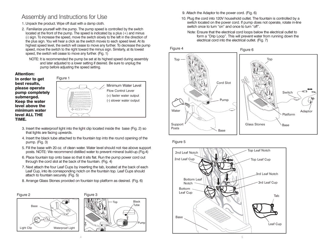 HoMedics WFL-ISL instruction manual Assembly and Instructions for Use, Unpack the product. Wipe off dust with a damp cloth 