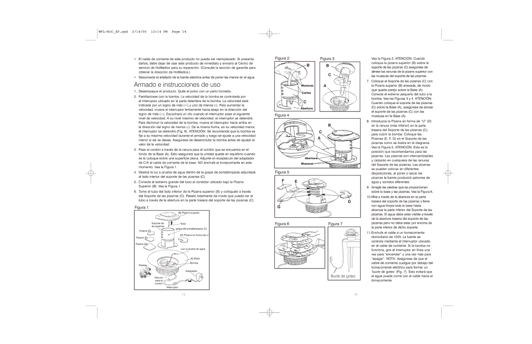 HoMedics WFL-ROC instruction manual Armado e instrucciones de uso, Figura 