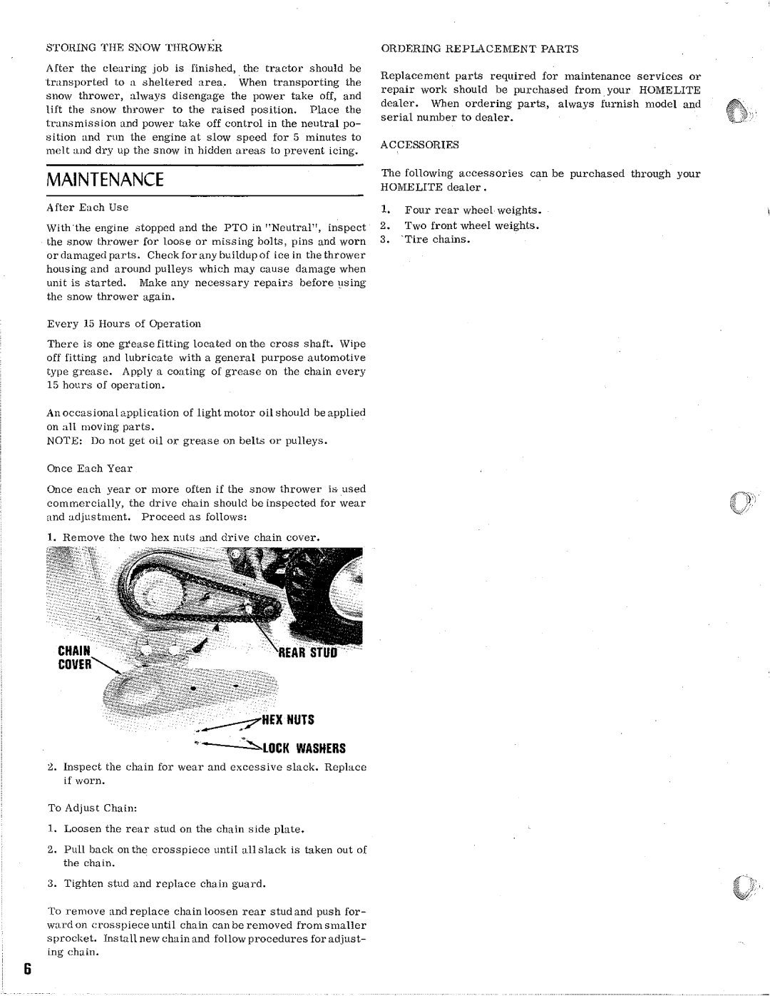 Homelite 32 Snow Thrower manual 