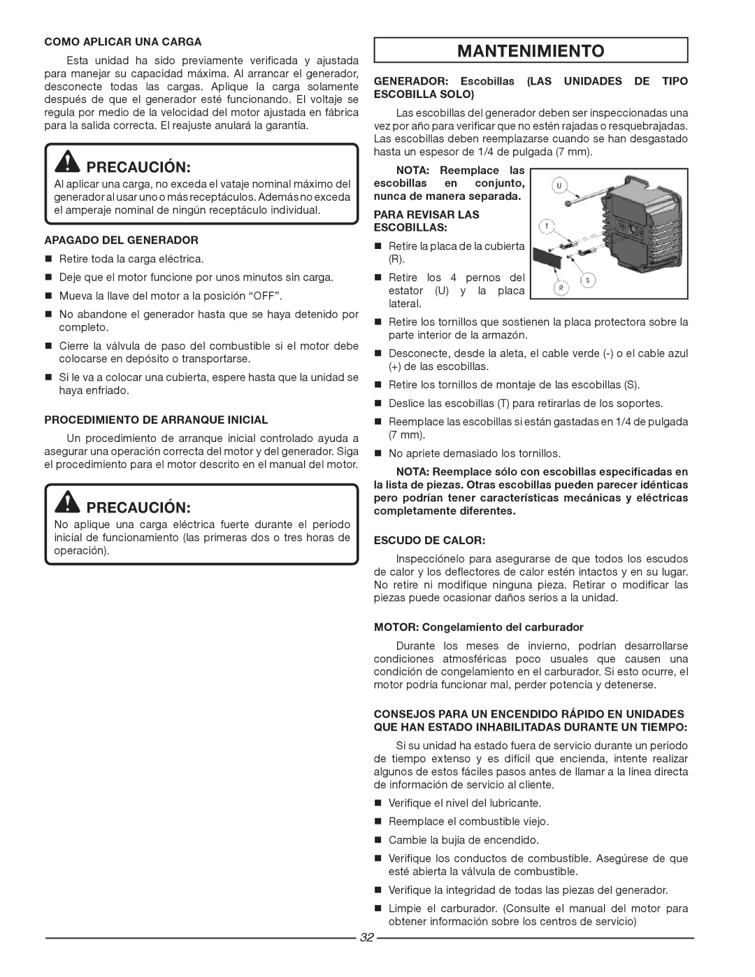 Homelite HG1800 manuel dutilisation Mantenimiento 