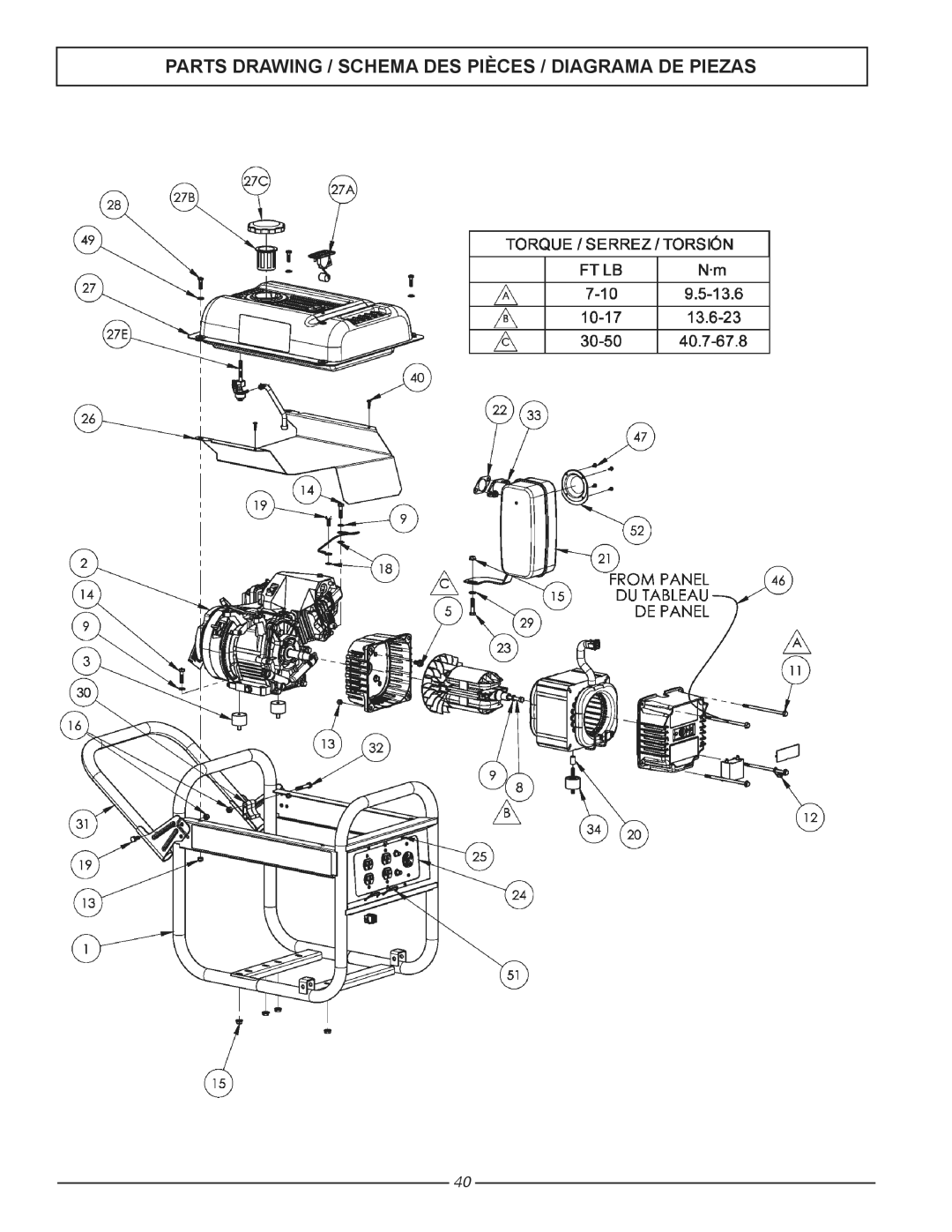 Homelite HG3510 manuel dutilisation Parts Drawing / Schema DES Pièces / Diagrama DE Piezas 