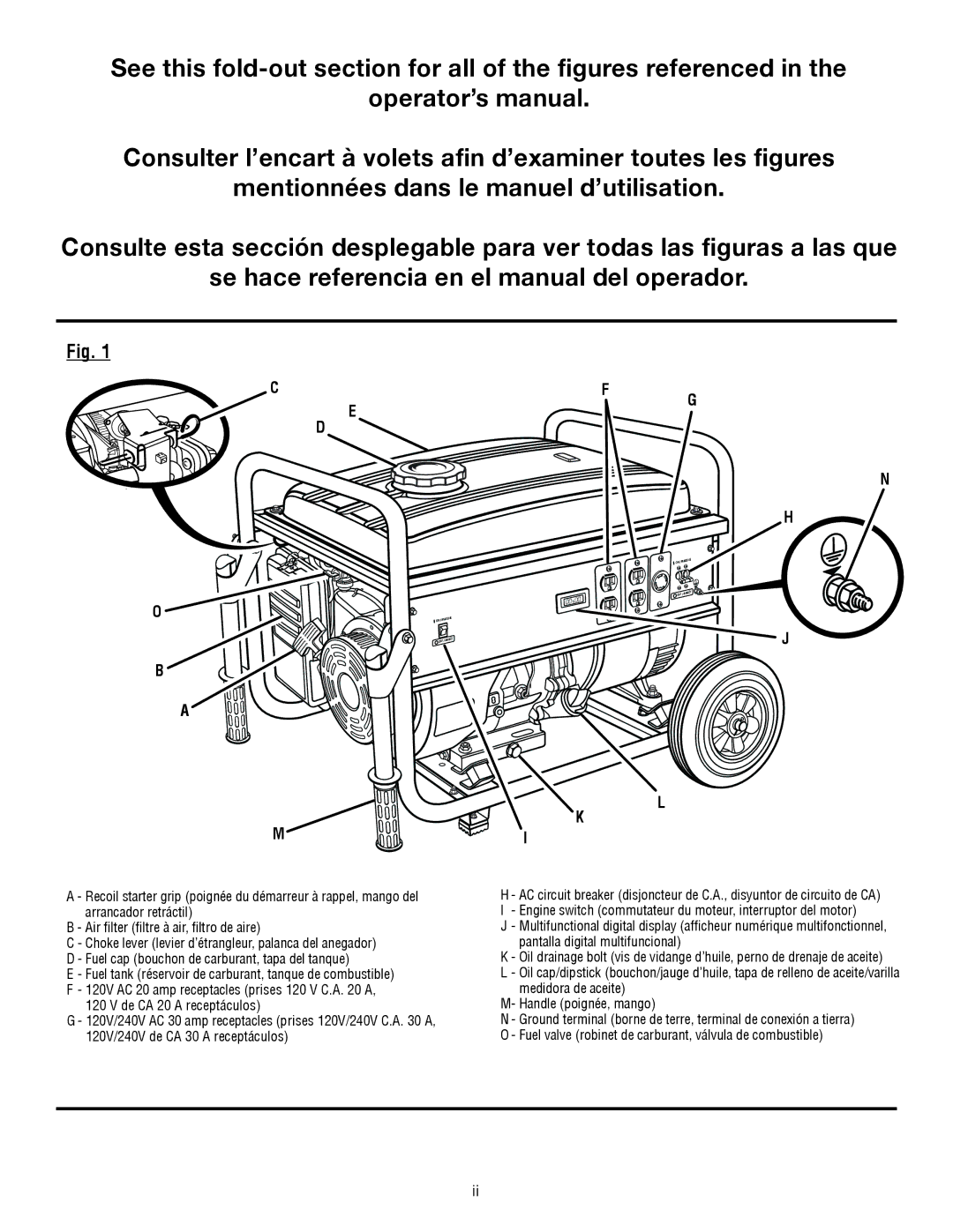 Homelite HG5000 manuel dutilisation Medidora de aceite Handle poignée, mango 