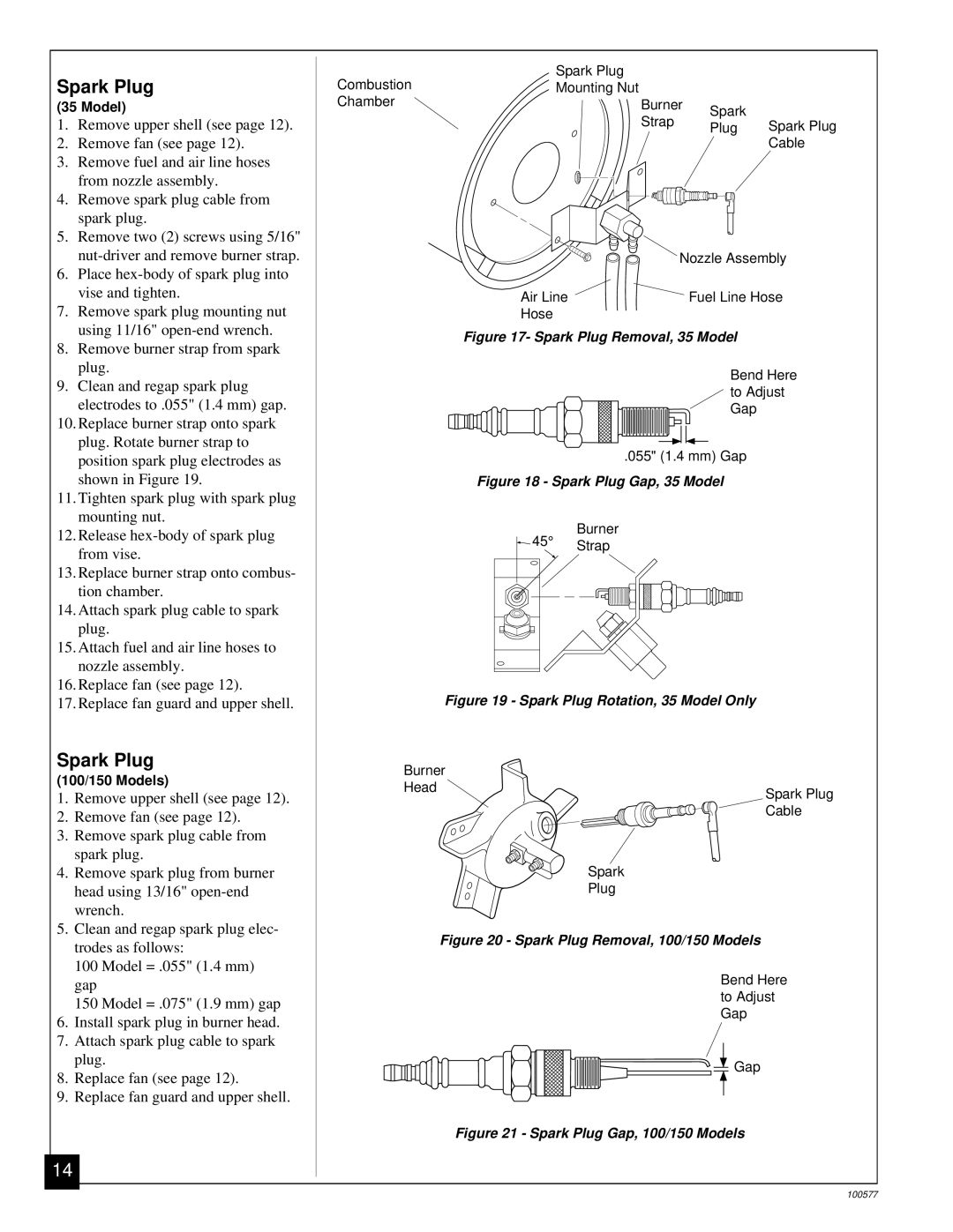 Homelite HHC150A, HHC35A, HHC100A owner manual Spark Plug Removal, 35 Model 