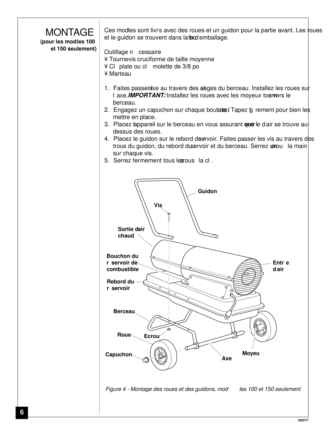 Homelite HHC150A, HHC35A, HHC100A owner manual Pour les modèles 100 et 150 seulement 