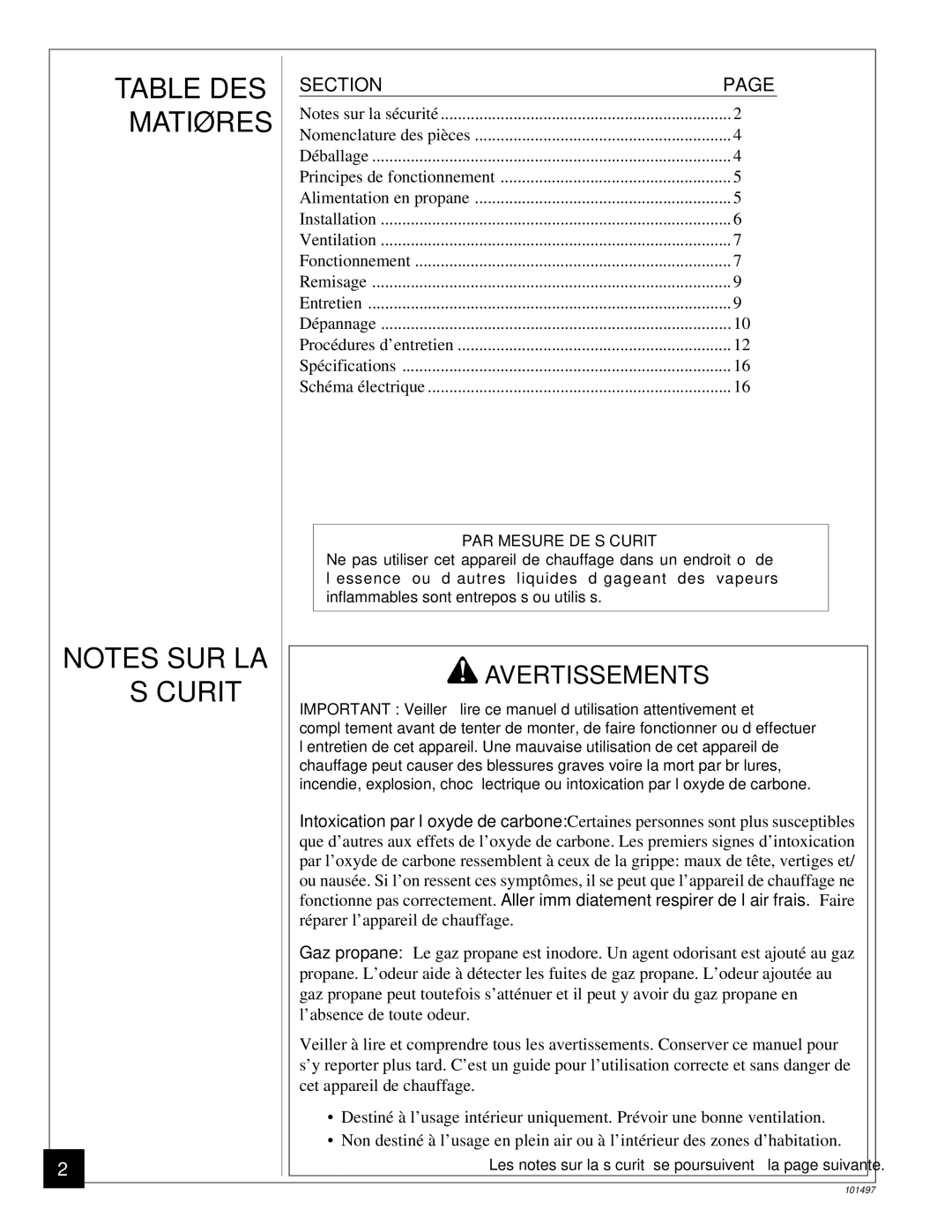 Homelite HHC50LP owner manual Table DES Matières, PAR Mesure DE Sécurité 