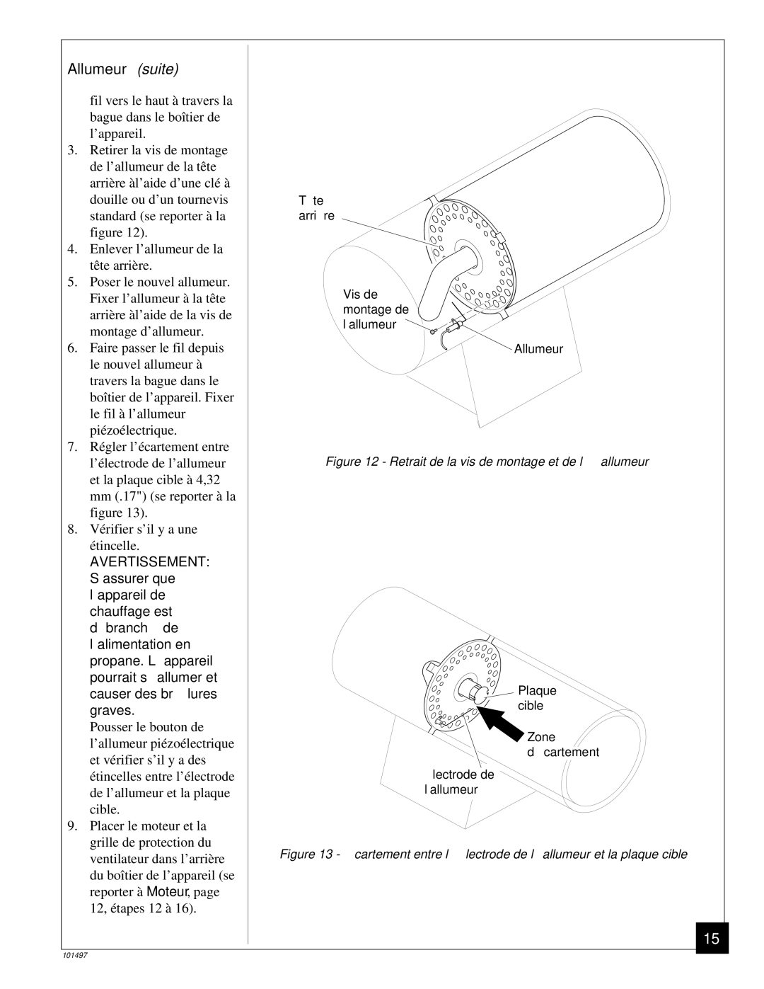 Homelite HHC50LP owner manual Allumeur suite, Retrait de la vis de montage et de l’allumeur 