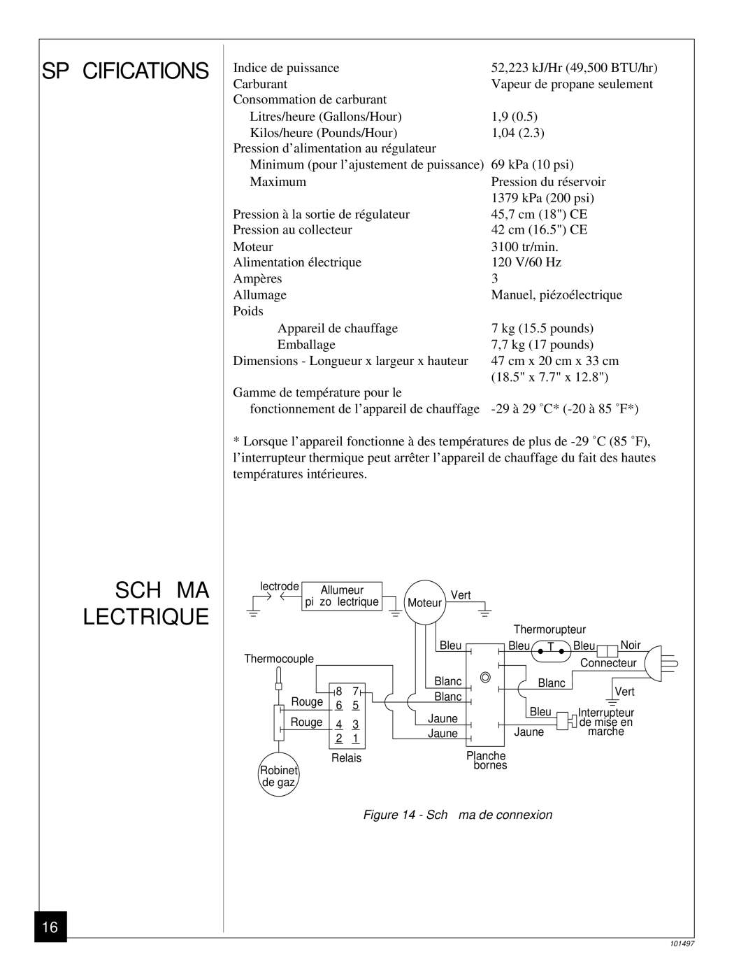 Homelite HHC50LP owner manual SPÉ Cifications 