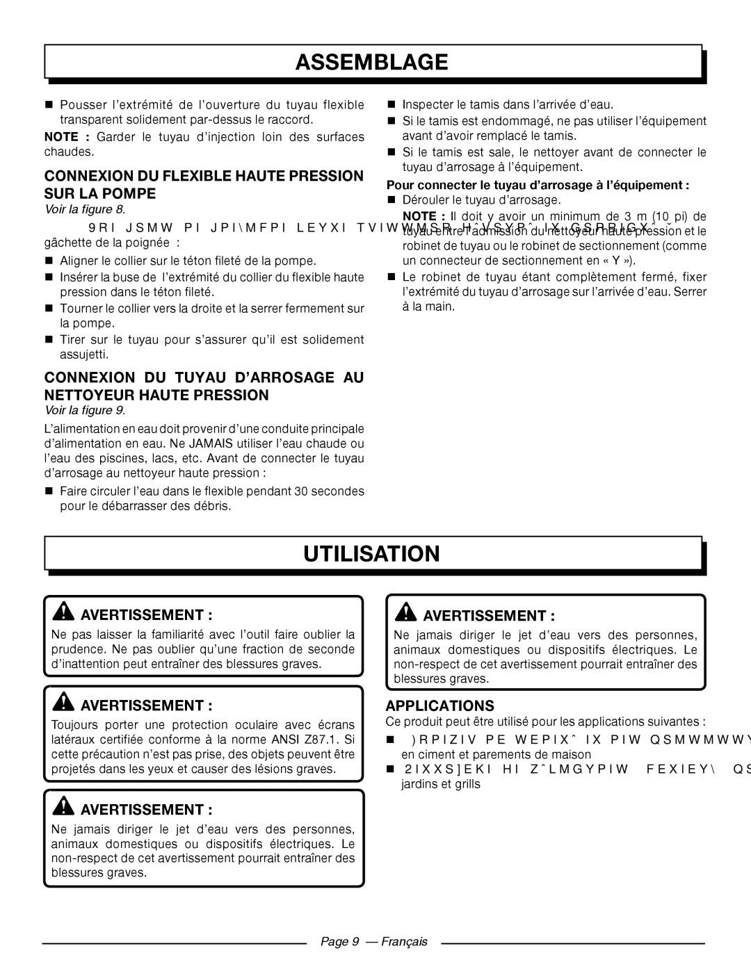 Homelite HL252300 manuel dutilisation Utilisation, Français 