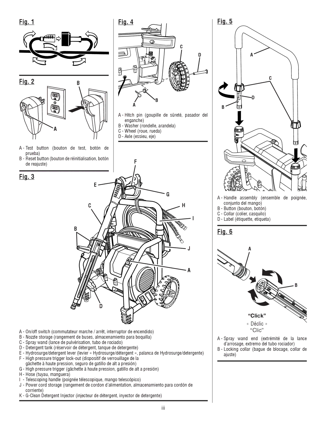 Homelite HL80220 manuel dutilisation Click, « Déclic » Clic, Iii 