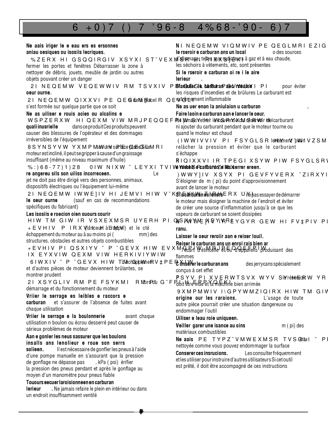 Homelite HL80923 manuel dutilisation Règles DE Sécurité Particulières, Français 