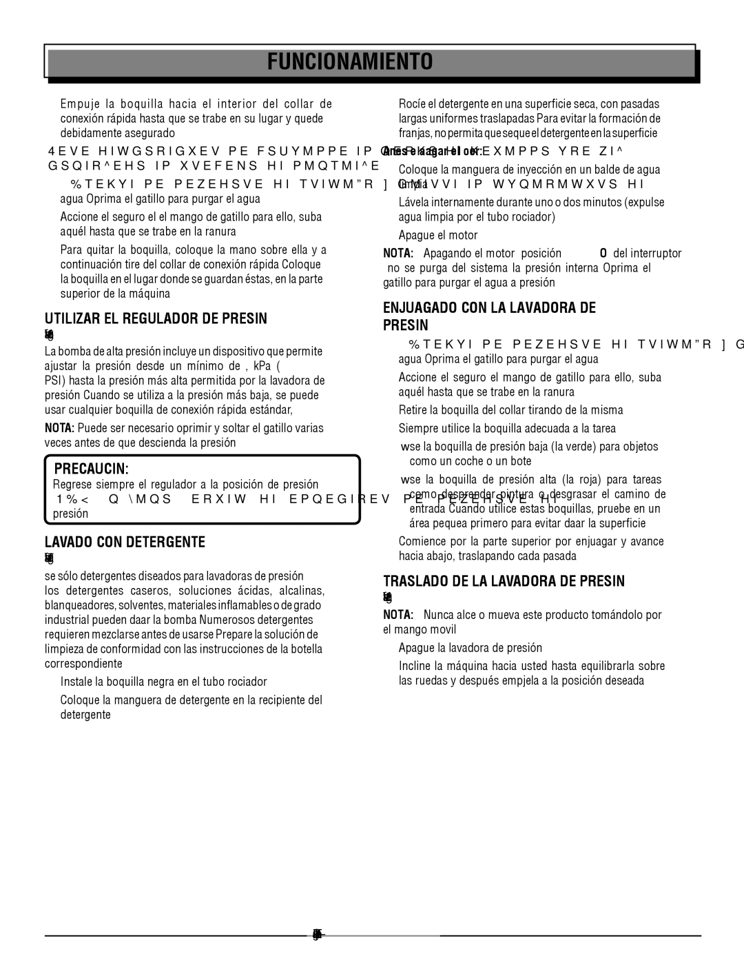 Homelite HL80923 Utilizar EL Regulador DE Presión, Lavado con detergente, Enjuagado CON LA Lavadora DE Presión 