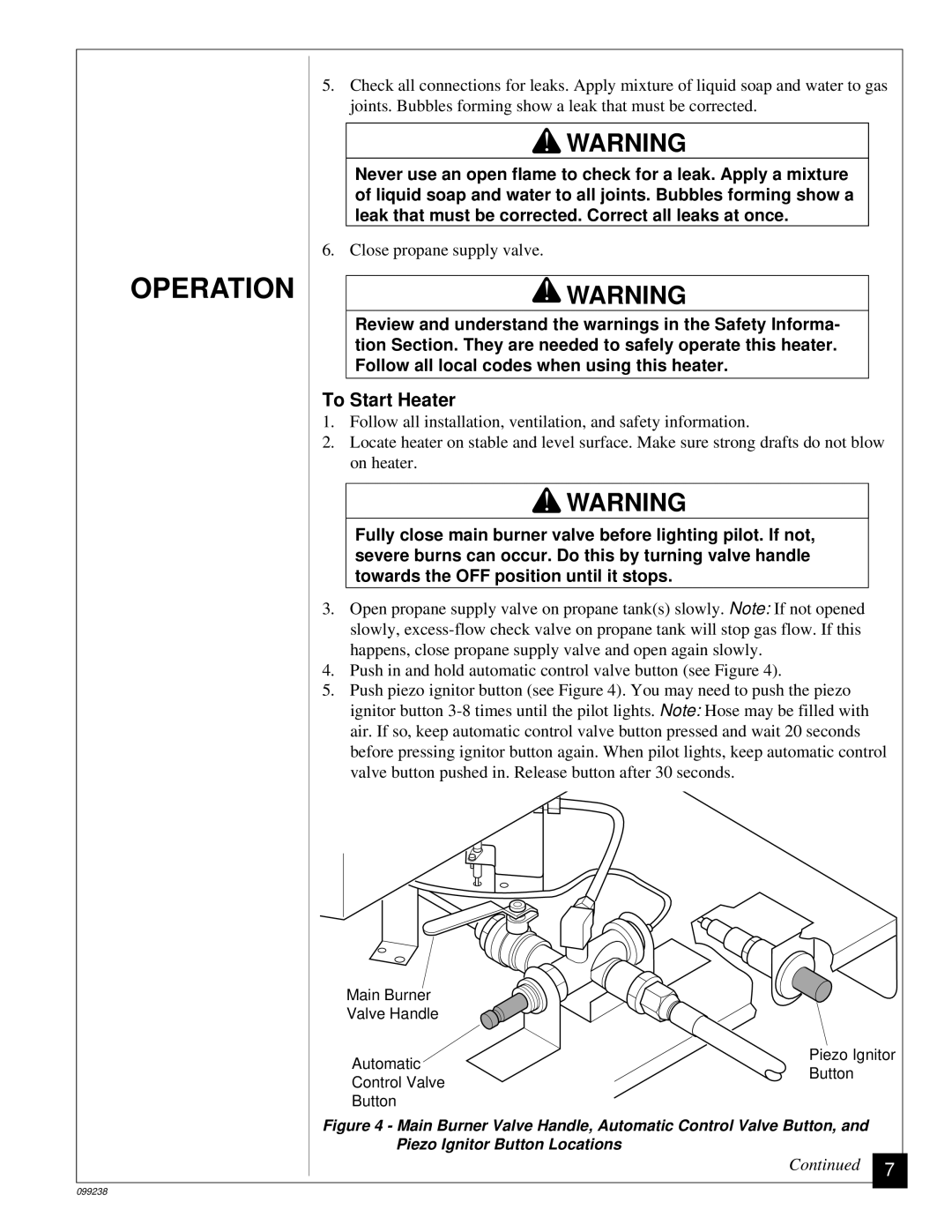 Homelite HP275 owner manual To Start Heater 