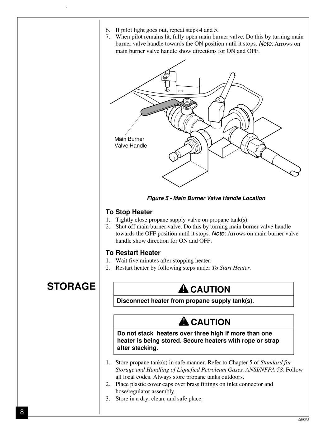 Homelite HP275 owner manual Storage, To Stop Heater 