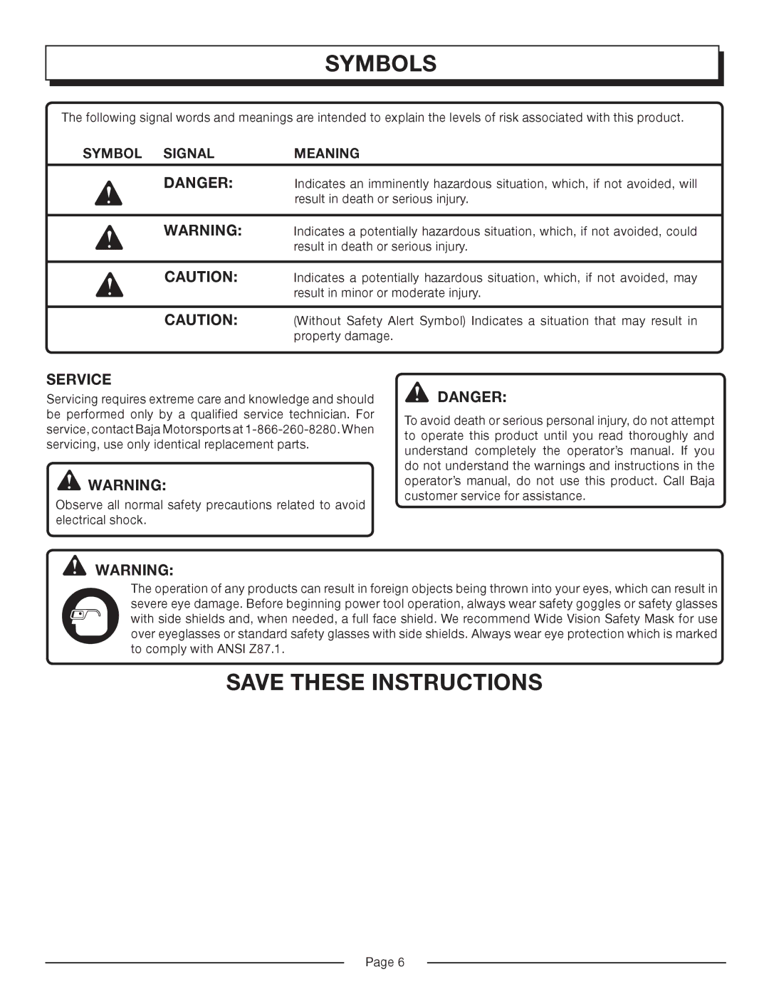 Homelite HP3127S manual Service 