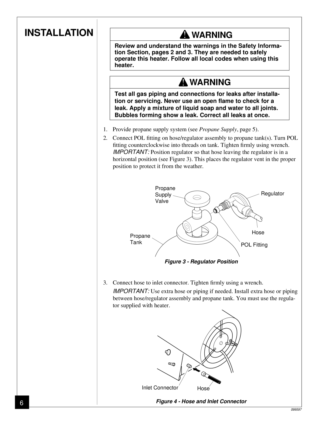 Homelite HP35 owner manual Installation, Regulator Position 