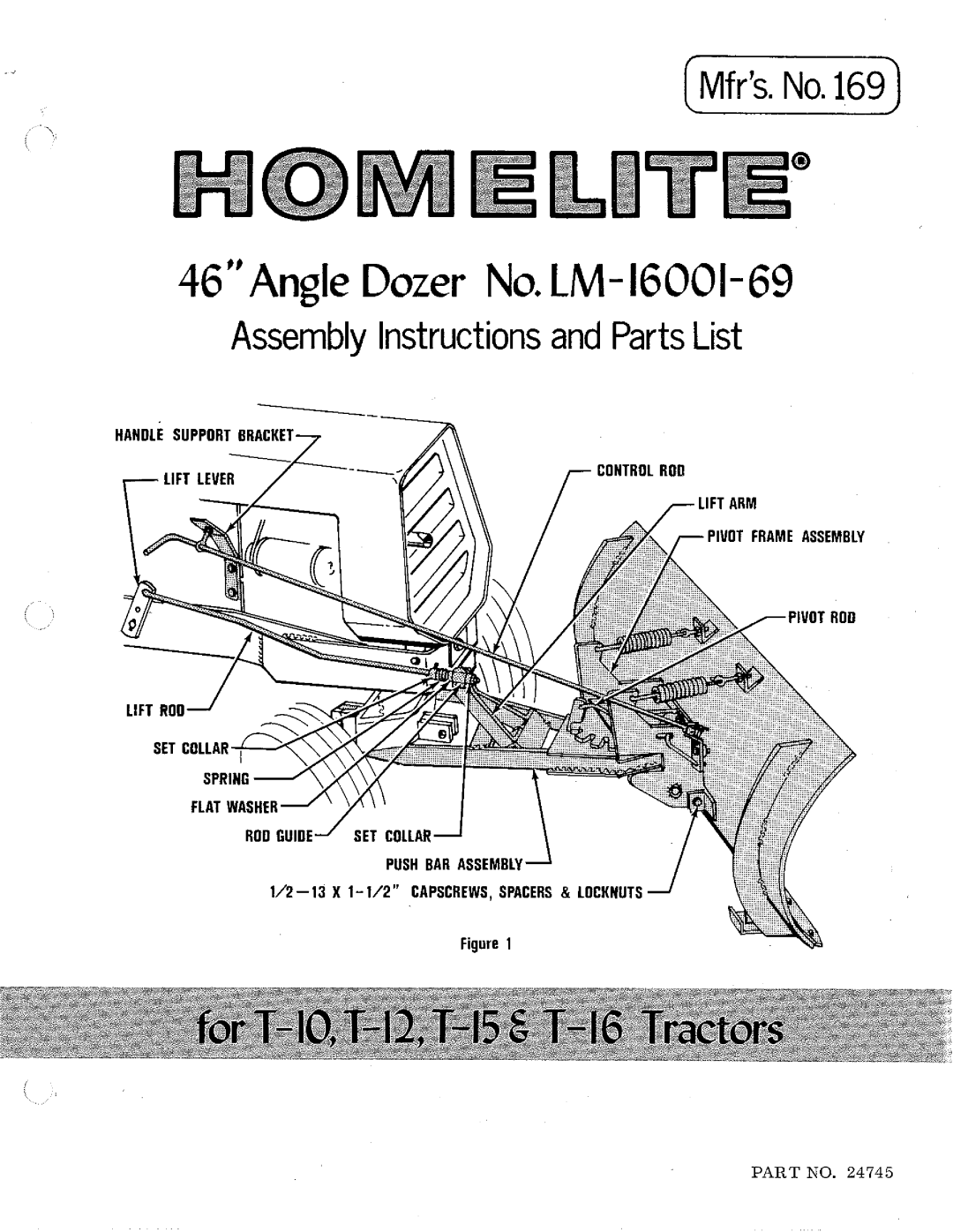 Homelite 169, LM-16001-69 manual 