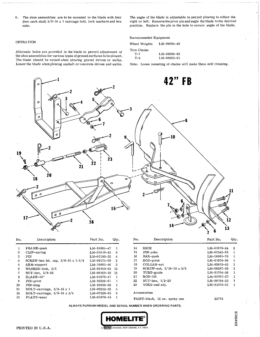 Homelite LM-990932 manual 