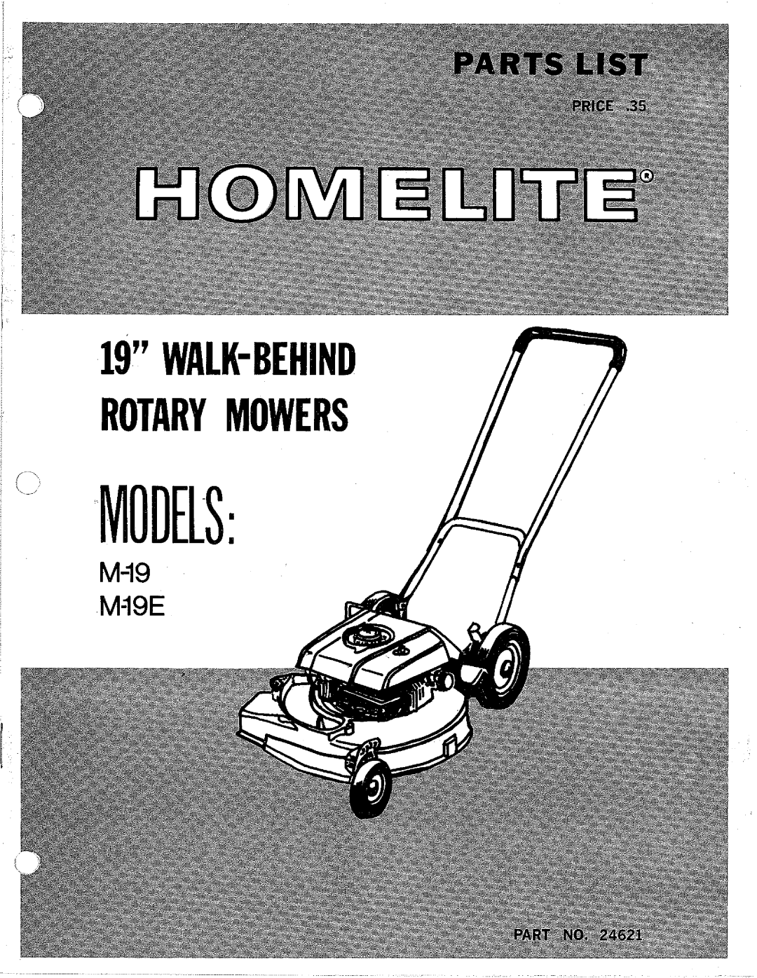 Homelite M-19E manual 