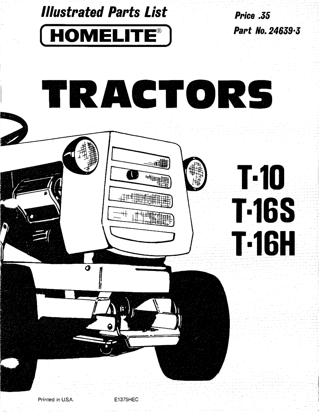 Homelite T-16H, T-16S manual 