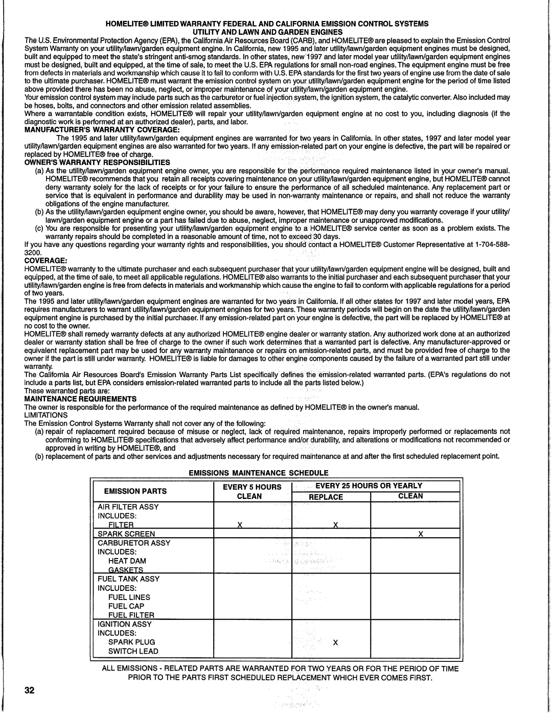 Homelite UH10817, UH10818 manual 