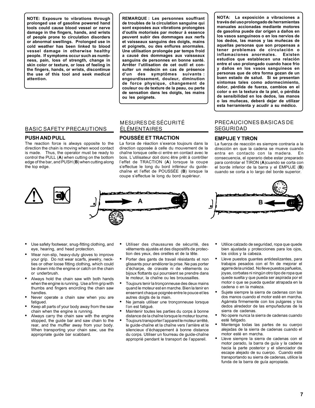 Homelite ut 10910 manual Basic Safety Precautions, Mesures DE Sécurité Élémentaires, Precauciones Basicas DE Seguridad 