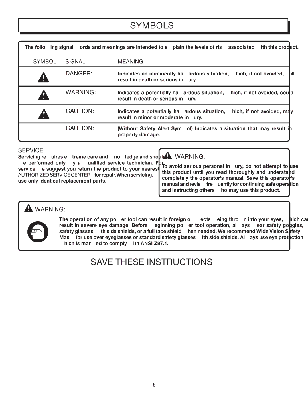 Homelite UT08512A manual Service 