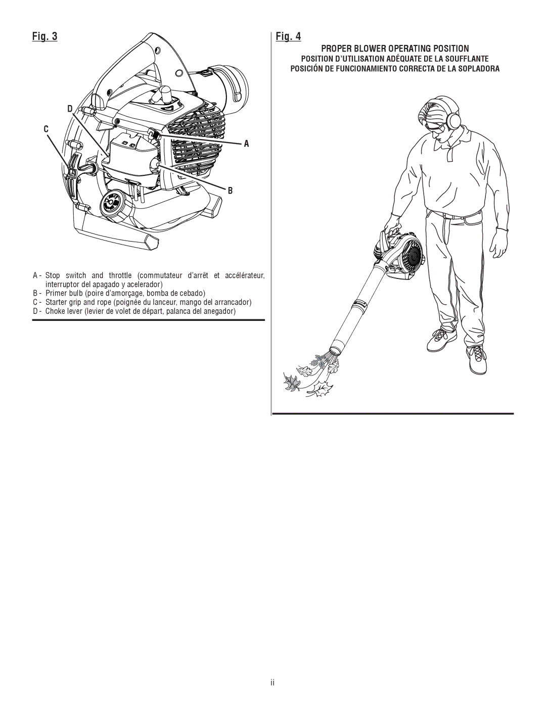 Homelite UT09520 manuel dutilisation Proper Blower Operating Position 