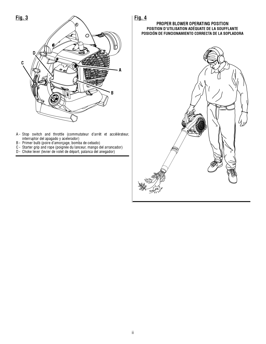 Homelite UT09521 manuel dutilisation Proper Blower Operating Position 