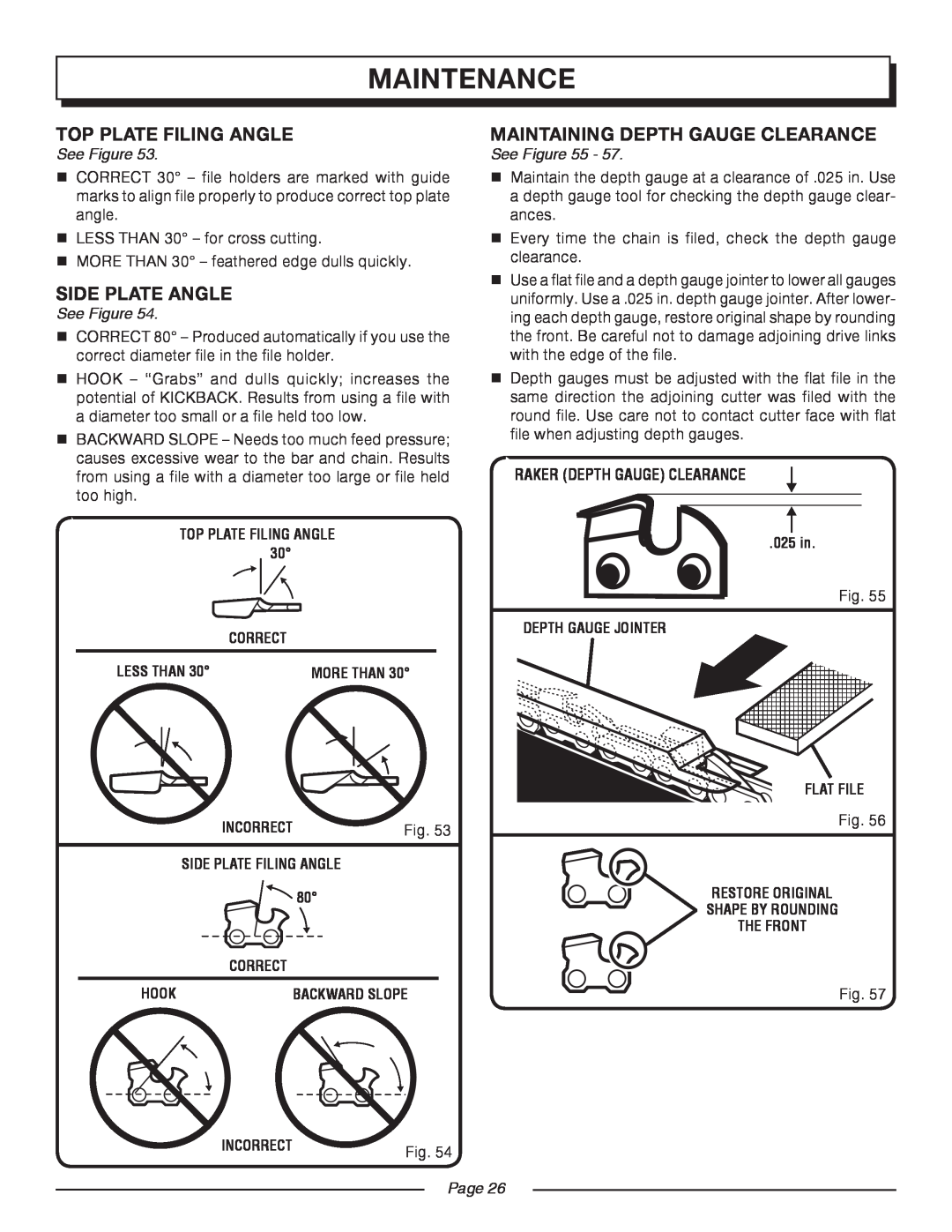 Homelite UT10552 manual maintenance, See Figure, Page 