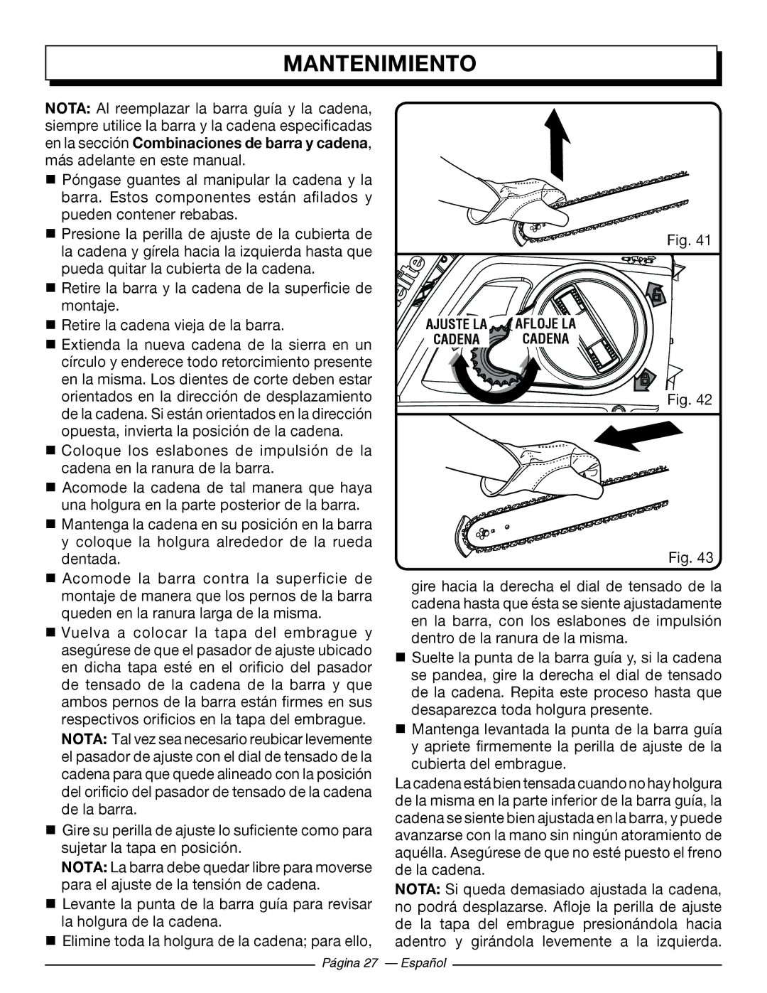 Homelite UT10542, UT10918, UT10585, UT10582, UT10562, UT10560 manuel dutilisation Cadena Cadena 