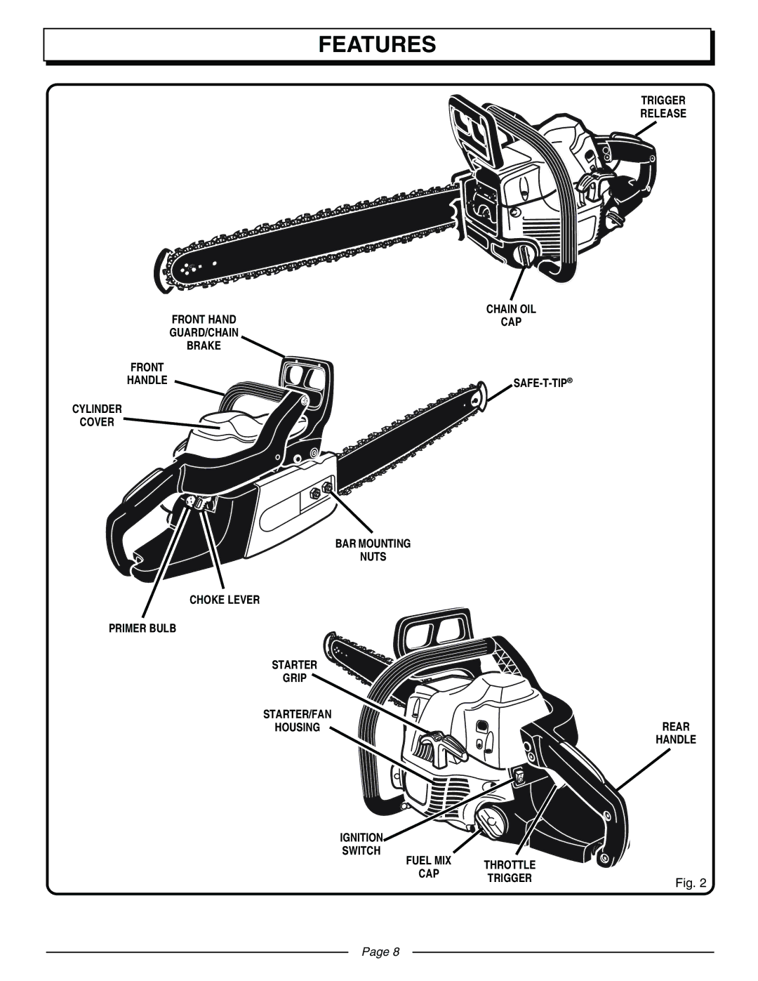 Homelite UT10942D manual Features 