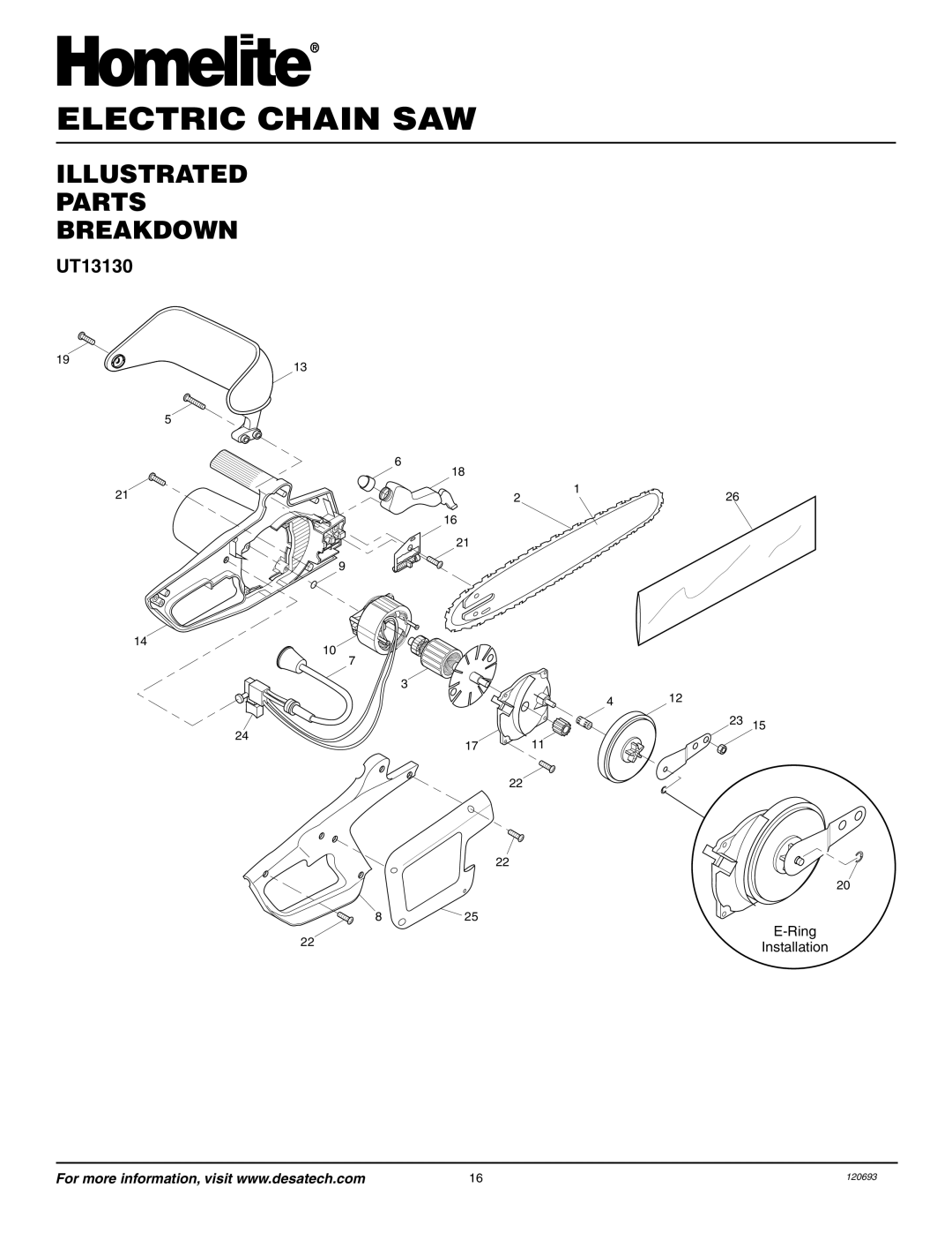 Homelite UT13130 owner manual Illustrated Parts Breakdown 