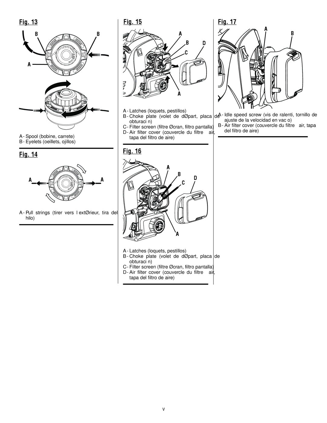 Homelite UT32600, UT32650 manuel dutilisation Tapa del filtro de aire 