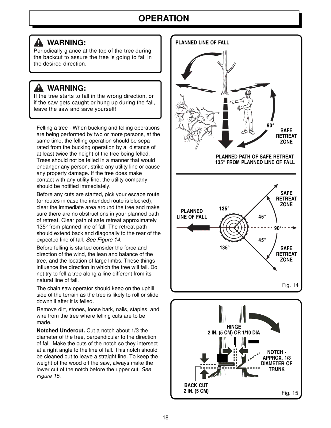 Homelite UT34010 manual Planned Line of Fall Safe Retreat Zone, Notch Approx /3 Diameter Trunk Back CUT 