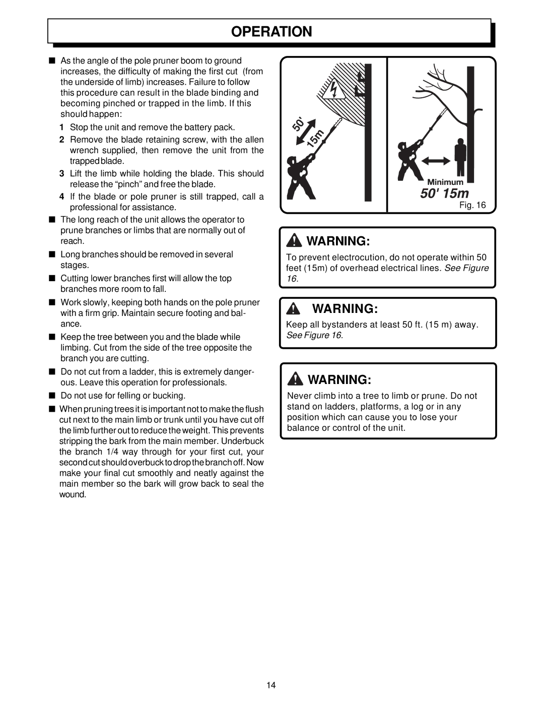 Homelite UT34020 manual 15m 