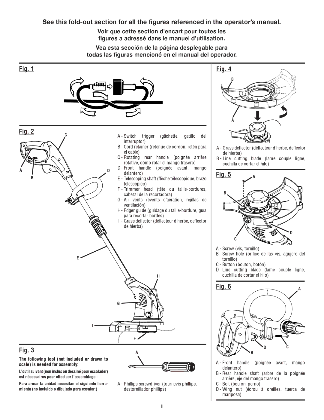 Homelite UT41112 manuel dutilisation Switch trigger gâchette, gatillo del 