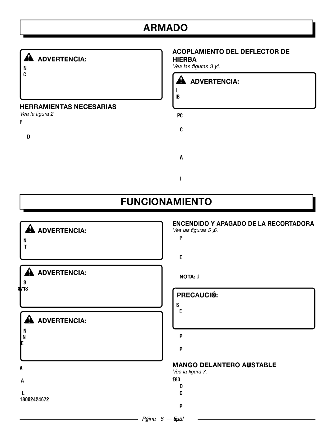 Homelite UT41121 manuel dutilisation Funcionamiento, Herramientas Necesarias, Acoplamiento DEL Deflector DE Hierba 