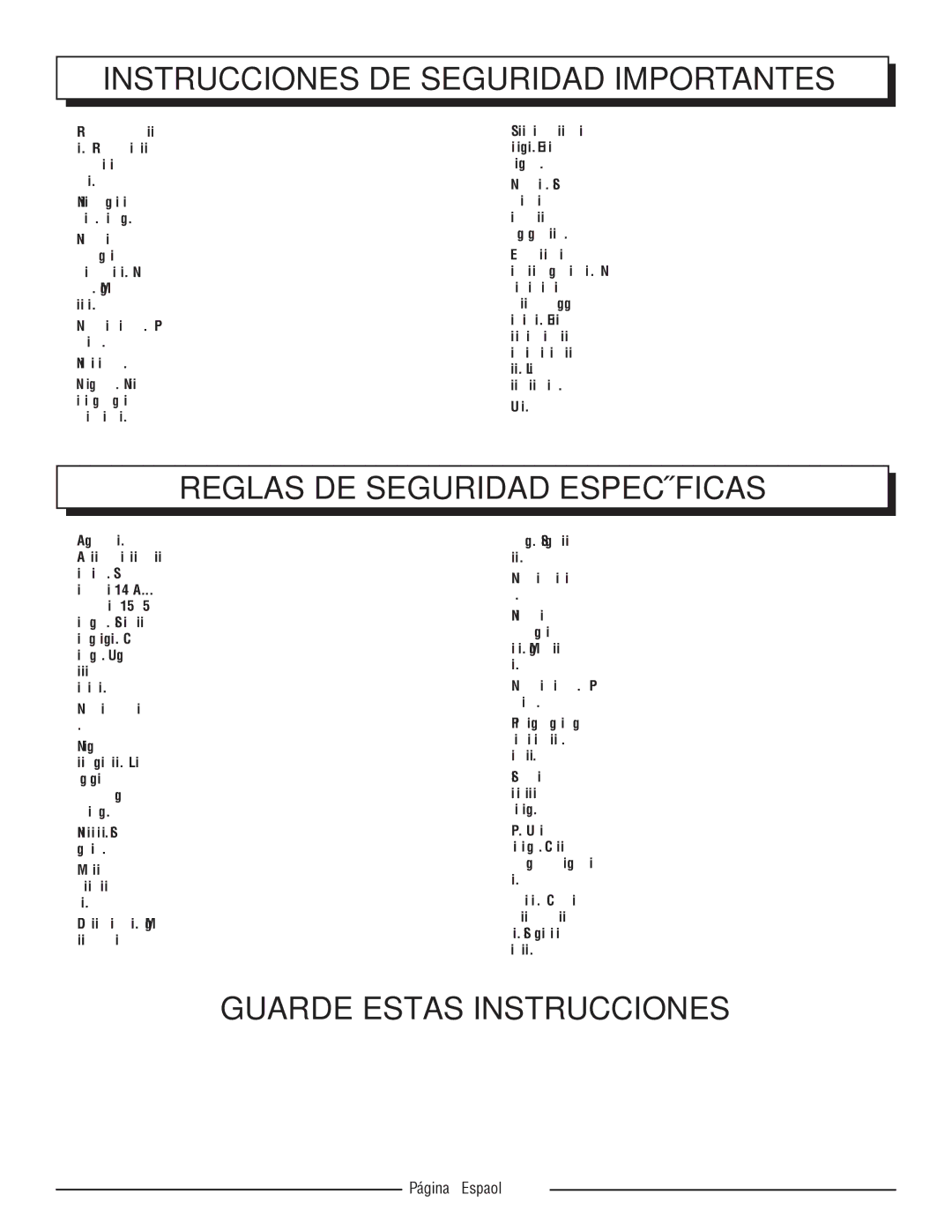 Homelite UT42100 manuel dutilisation Reglas DE Seguridad Específicas, Guarde estas instrucciones 