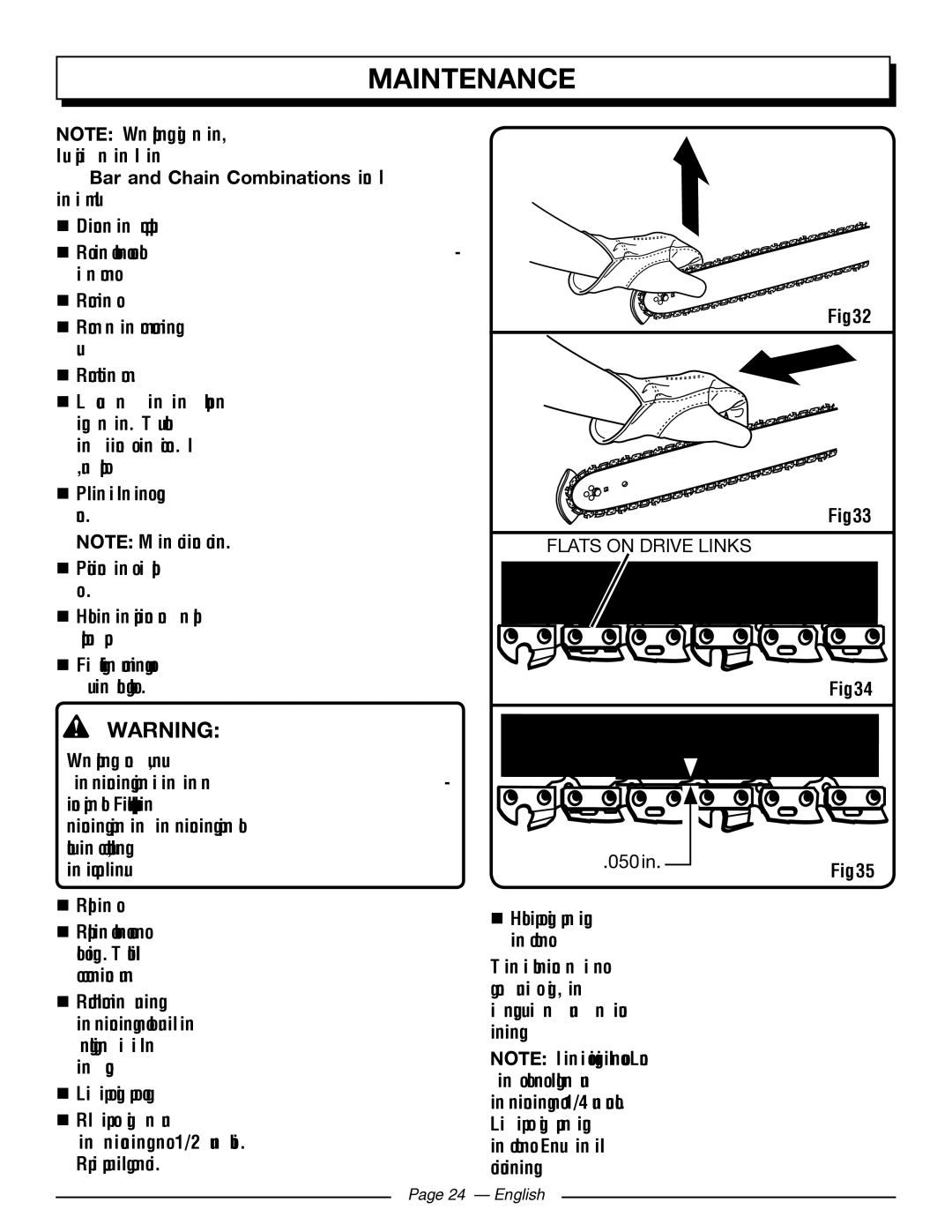 Homelite UT43103 manuel dutilisation Flats on Drive Links, ≈ .050 