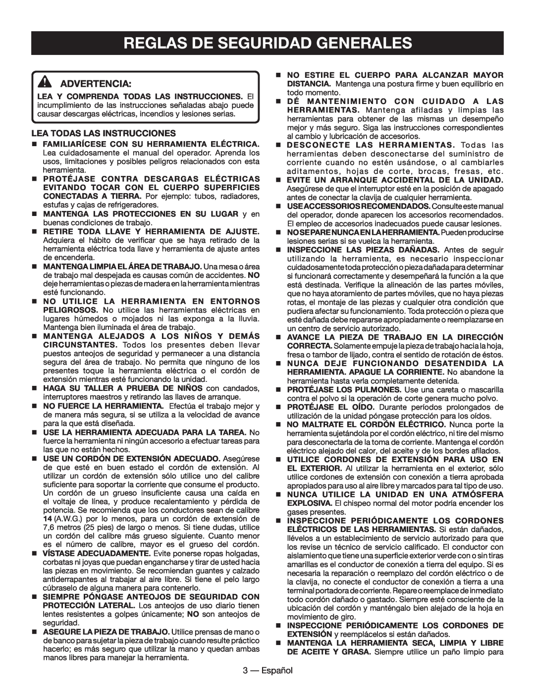 Homelite UT49102 manuel dutilisation Reglas De Seguridad Generales, Advertencia 