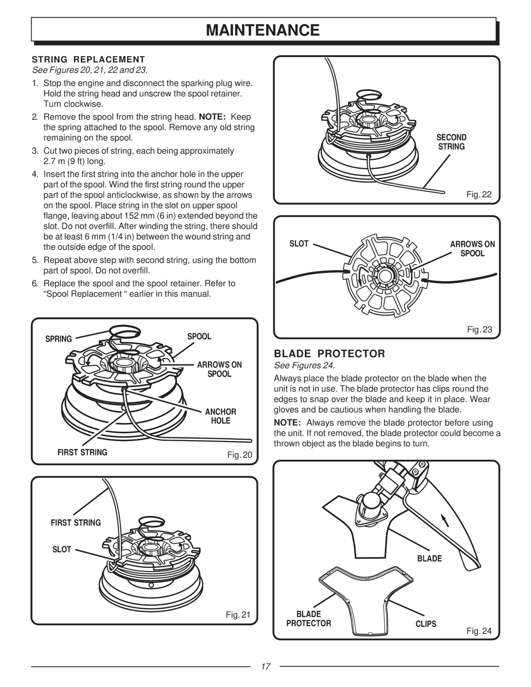 Homelite UT70127A manual Blade Protector 