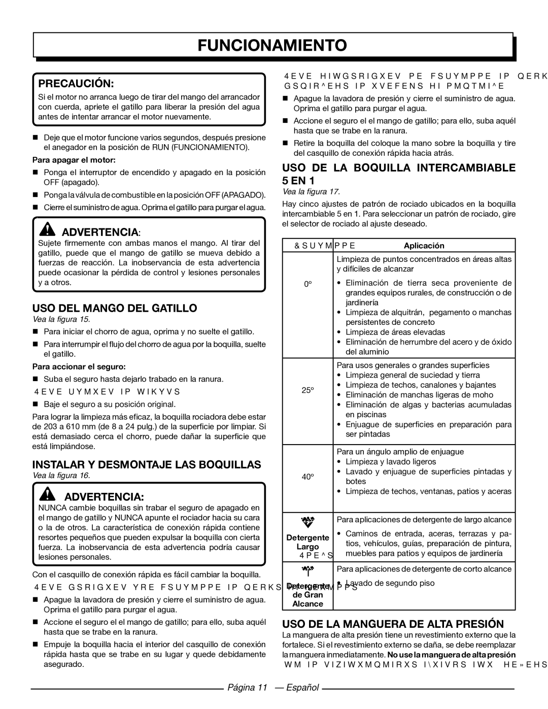 Homelite UT80432 USO DEL Mango DEL Gatillo, Instalar Y Desmontaje LAS Boquillas, USO DE LA Boquilla Intercambiable 5 EN 