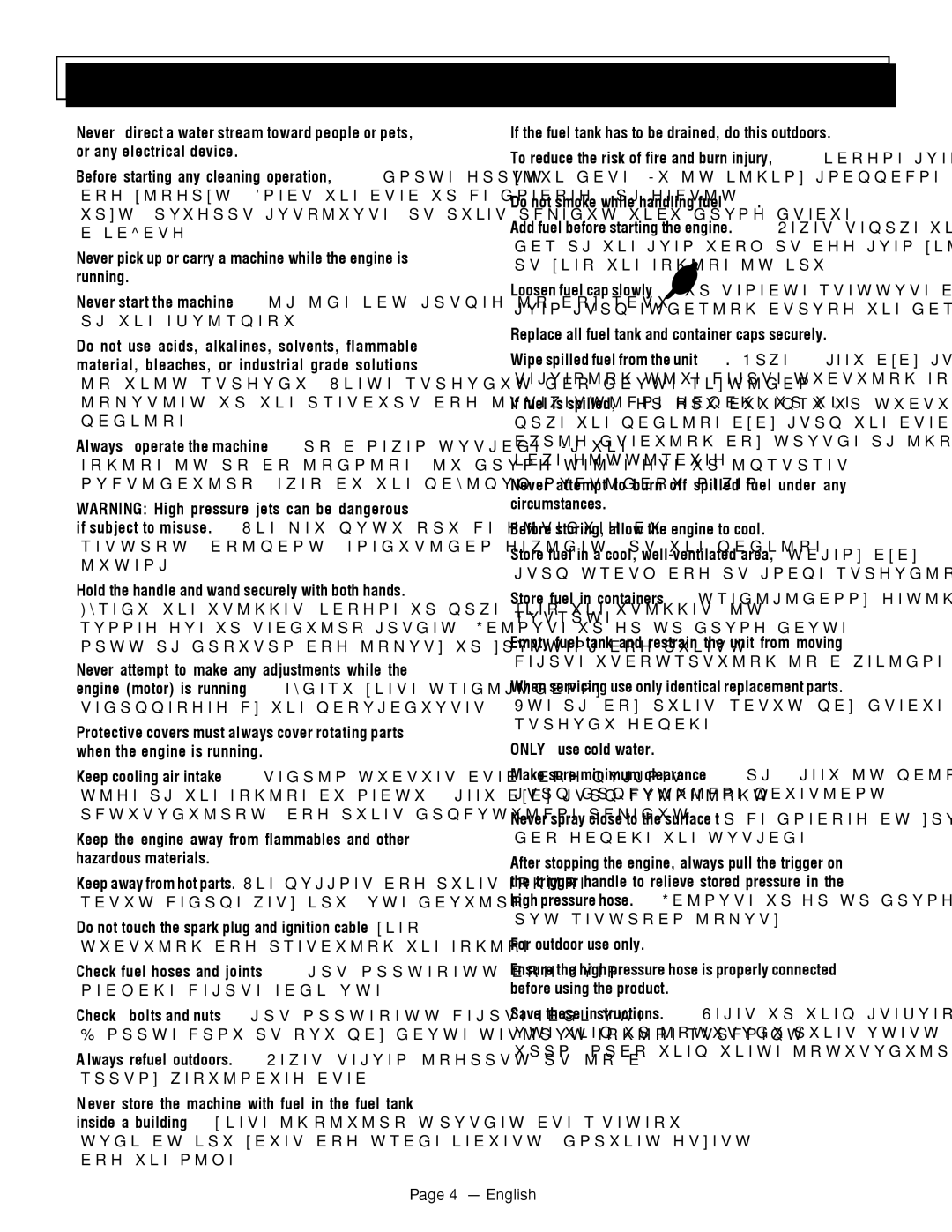 Homelite UT80911, UT80709 manuel dutilisation Specific Safety Rules, English 