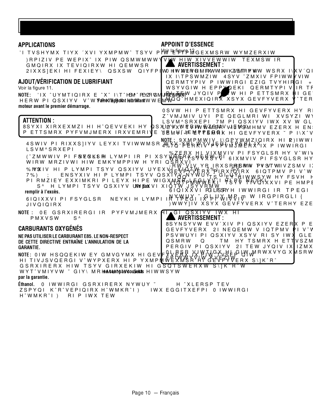 Homelite UT80709, UT80911 AJOUT/VÉRIFICATION DE Lubrifiant, Carburants Oxygénés, Appoint D’ESSENCE, Français 