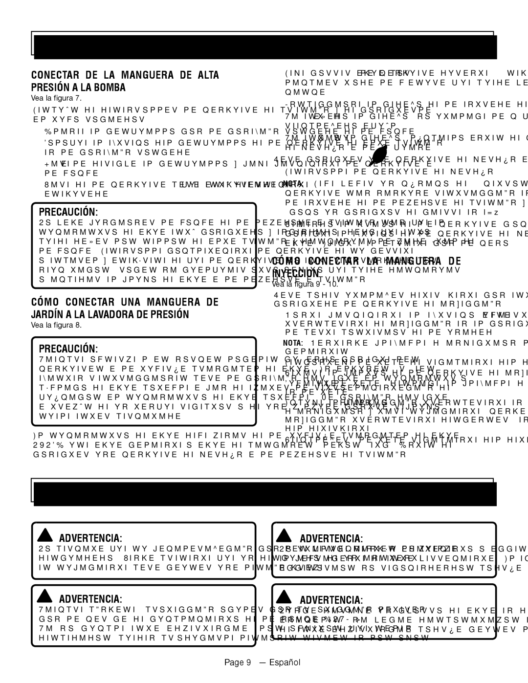 Homelite UT80709, UT80911 manuel dutilisation Funcionamiento, Conectar DE LA Manguera DE Alta Presión a LA Bomba, Español 